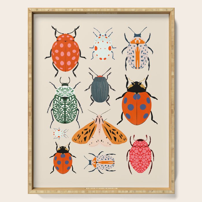 Beetles and butterfies Serving Tray Gallery Image 1