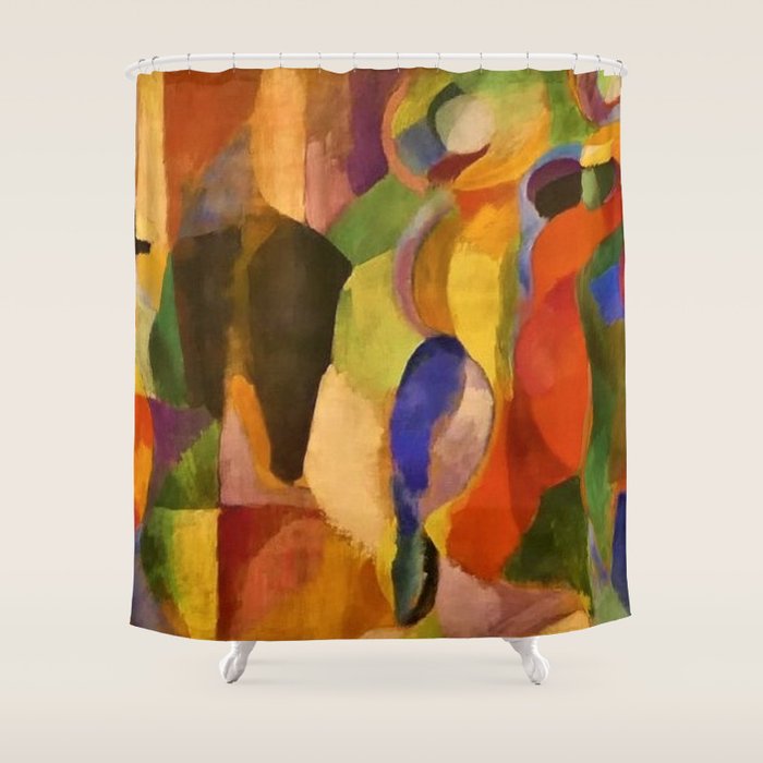 La Bal Bullier (Dancers under Saint-Michel Theater Dome Lights) by Sonia Delaunay Shower Curtain Gallery Image 1