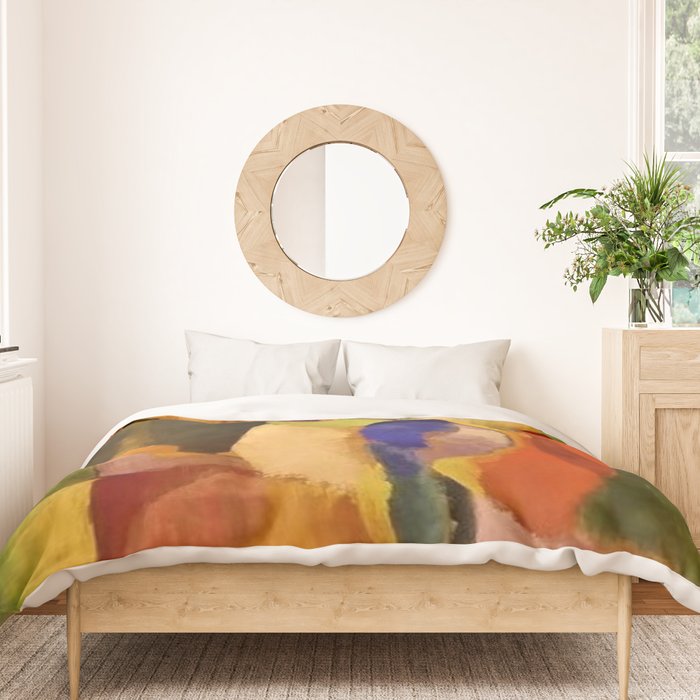 La Bal Bullier (Dancers under Saint-Michel Theater Dome Lights) by Sonia Delaunay Duvet Cover Gallery Image 3
