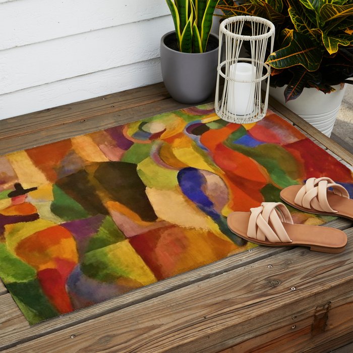 La Bal Bullier (Dancers under Saint-Michel Theater Dome Lights) by Sonia Delaunay Outdoor Rug Gallery Image 2