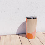 geometry shape mid century organic blush curry teal Travel Mug Gallery Image 4