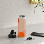 geometry shape mid century organic blush curry teal Water Bottle Gallery Image 4