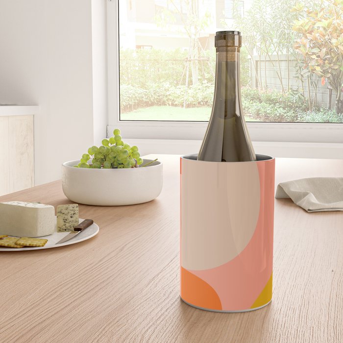 geometry shape mid century organic blush curry teal Wine Chiller Gallery Image 4