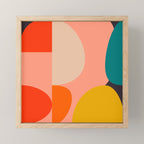 geometry shape mid century organic blush curry teal Mini Art Print Gallery Image 1