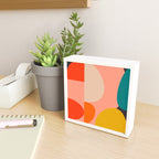 geometry shape mid century organic blush curry teal Mini Art Print Gallery Image 2