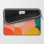 geometry shape mid century organic blush curry teal Laptop Sleeve Gallery Image 2
