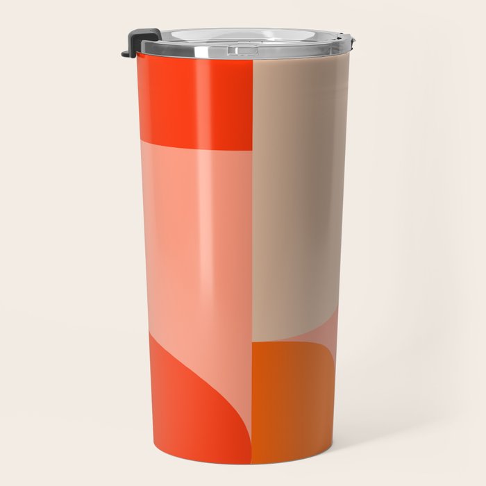 geometry shape mid century organic blush curry teal Travel Mug Gallery Image 3