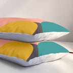 geometry shape mid century organic blush curry teal Pillow Sham Gallery Image 3