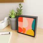 geometry shape mid century organic blush curry teal Mini Art Print Gallery Image 2