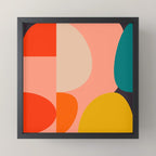geometry shape mid century organic blush curry teal Mini Art Print Gallery Image 3