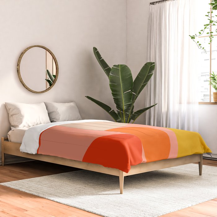 geometry shape mid century organic blush curry teal Comforter Gallery Image 2