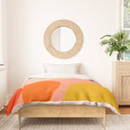 geometry shape mid century organic blush curry teal Duvet Cover Gallery Image 3
