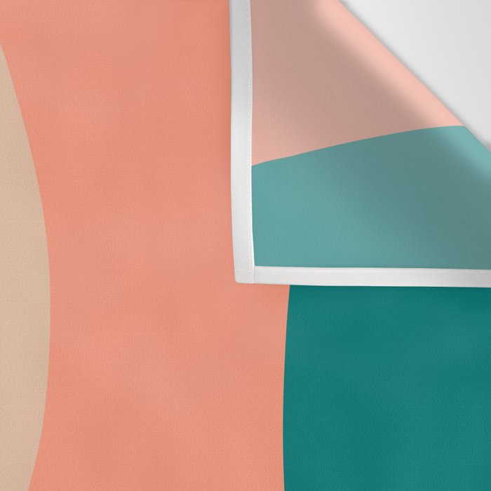 geometry shape mid century organic blush curry teal Wall Tapestry Gallery Image 3