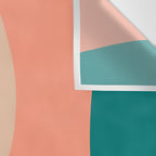 geometry shape mid century organic blush curry teal Wall Tapestry Gallery Image 3