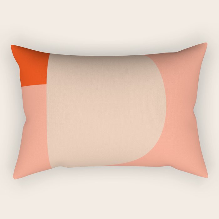 geometry shape mid century organic blush curry teal Rectangular Pillow Gallery Image 2