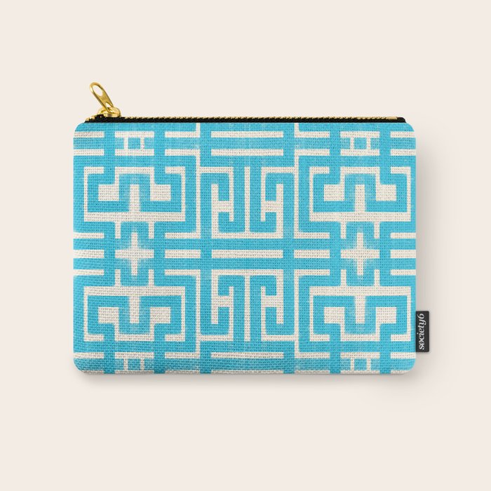 Turquoise Greco Labyrinth - Abstract Geometric Pattern  Carry All Pouch Gallery Image 1