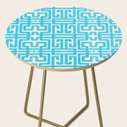 Turquoise Greco Labyrinth - Abstract Geometric Pattern  Side Table Gallery Image 2