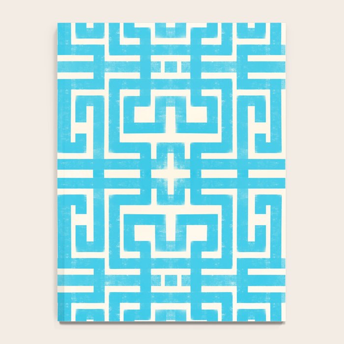 Turquoise Greco Labyrinth - Abstract Geometric Pattern  Notebook Gallery Image 4