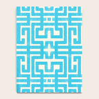 Turquoise Greco Labyrinth - Abstract Geometric Pattern  Notebook Gallery Image 4