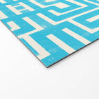 Turquoise Greco Labyrinth - Abstract Geometric Pattern  Welcome Mat Gallery Image 2
