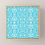 Turquoise Greco Labyrinth - Abstract Geometric Pattern  Mini Art Print Gallery Image 1