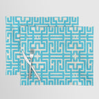 Turquoise Greco Labyrinth - Abstract Geometric Pattern  Placemat Gallery Image 1