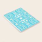 Turquoise Greco Labyrinth - Abstract Geometric Pattern  Notebook Gallery Image 3