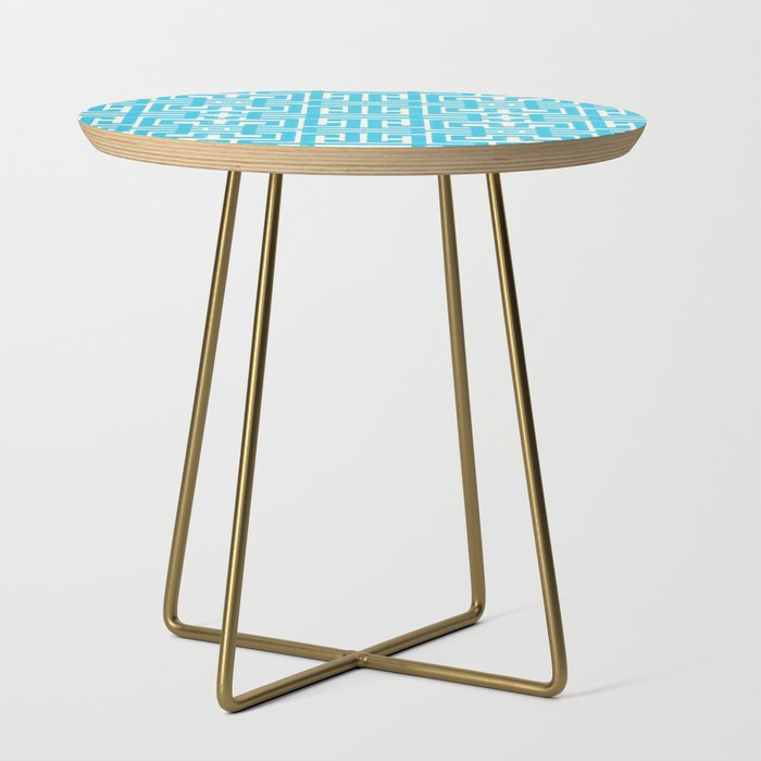 Turquoise Greco Labyrinth - Abstract Geometric Pattern  Side Table Gallery Image 1
