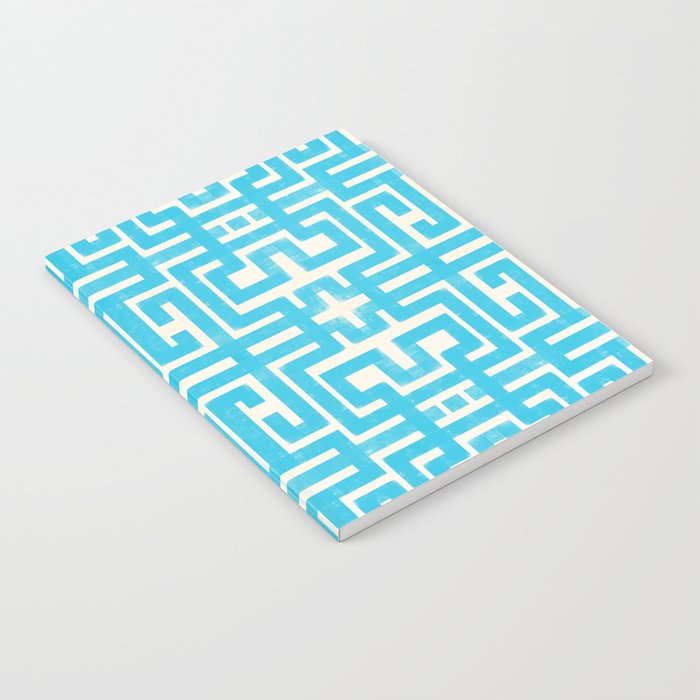 Turquoise Greco Labyrinth - Abstract Geometric Pattern  Notebook Gallery Image 1