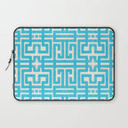 Turquoise Greco Labyrinth - Abstract Geometric Pattern  Laptop Sleeve Gallery Image 1