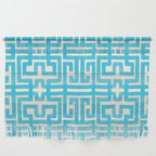 Turquoise Greco Labyrinth - Abstract Geometric Pattern  Wall Hanging Gallery Image 1
