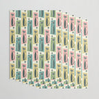 Retro Patchwork Tabbies ©studioxtine Wrapping Paper Gallery Image 3