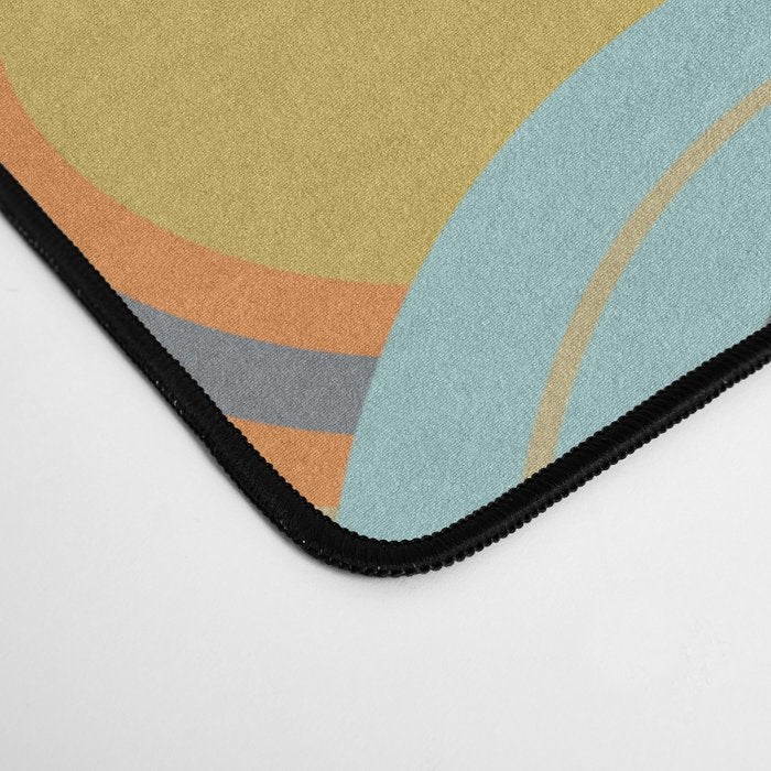 Retro Mid Century Modern Circles Geometric Bubbles Pattern Desk Mat Gallery Image 4