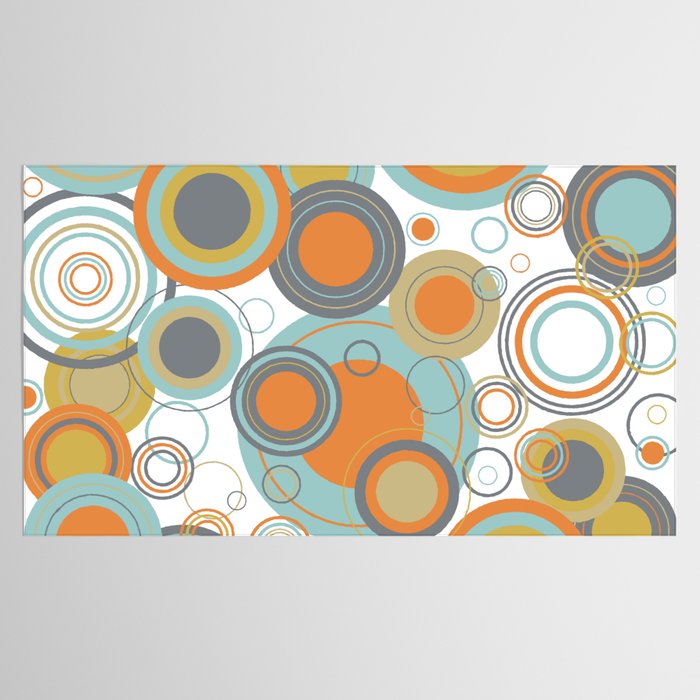 Retro Mid Century Modern Circles Geometric Bubbles Pattern Tablecloth Gallery Image 2