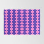 Wavy Stripes Ogee A-Go-Go Bold Pop Pattern in Purple Pink Rug Gallery Image 2