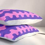 Wavy Stripes Ogee A-Go-Go Bold Pop Pattern in Purple Pink Pillow Sham Gallery Image 3