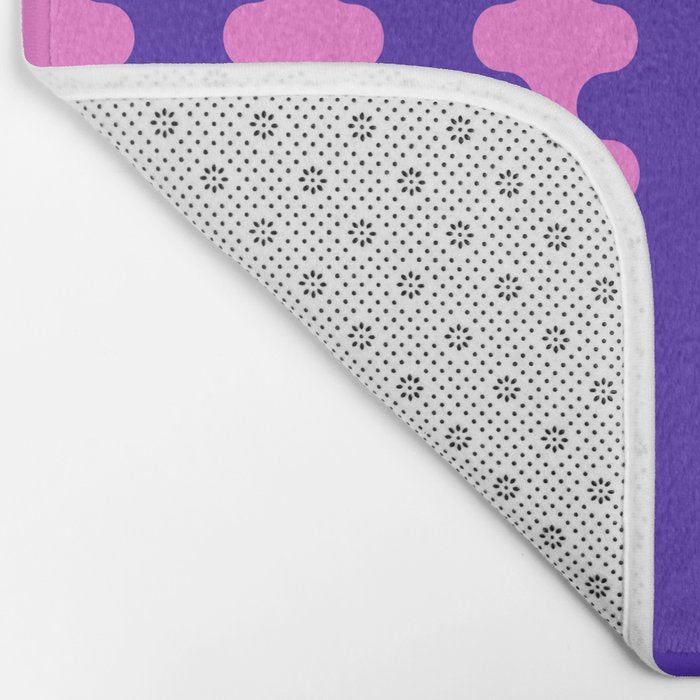 Wavy Stripes Ogee A-Go-Go Bold Pop Pattern in Purple Pink Bath Mat Gallery Image 2