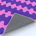 Wavy Stripes Ogee A-Go-Go Bold Pop Pattern in Purple Pink Rug Gallery Image 4