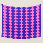 Wavy Stripes Ogee A-Go-Go Bold Pop Pattern in Purple Pink Wall Tapestry Gallery Image 4