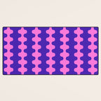 Wavy Stripes Ogee A-Go-Go Bold Pop Pattern in Purple Pink Desk Mat Gallery Image 3