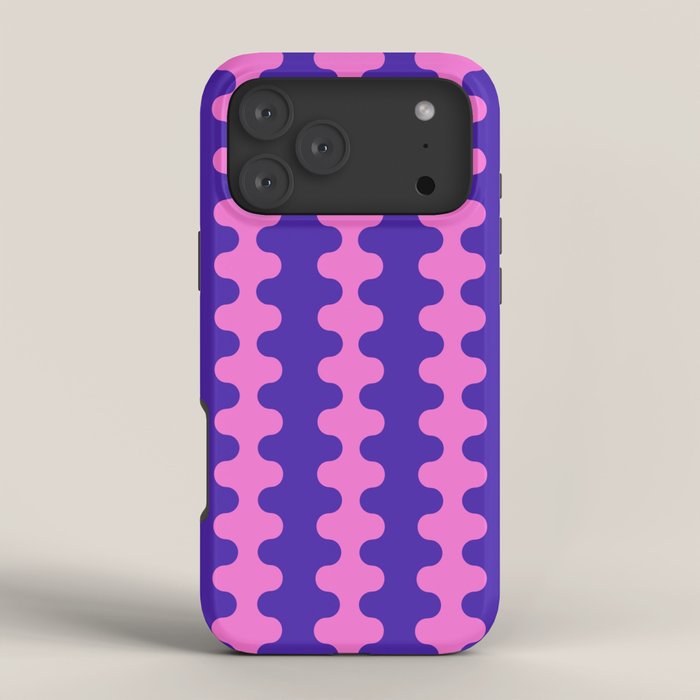 Wavy Stripes Ogee A-Go-Go Bold Pop Pattern in Purple Pink iPhone Case Gallery Image 4