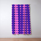 Wavy Stripes Ogee A-Go-Go Bold Pop Pattern in Purple Pink Window Curtain Gallery Image 3