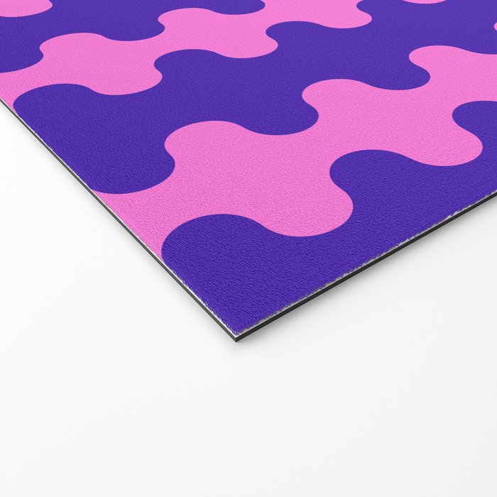 Wavy Stripes Ogee A-Go-Go Bold Pop Pattern in Purple Pink Welcome Mat Gallery Image 2