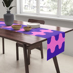 Wavy Stripes Ogee A-Go-Go Bold Pop Pattern in Purple Pink Table Runner Gallery Image 2