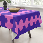 Wavy Stripes Ogee A-Go-Go Bold Pop Pattern in Purple Pink Tablecloth Gallery Image 3