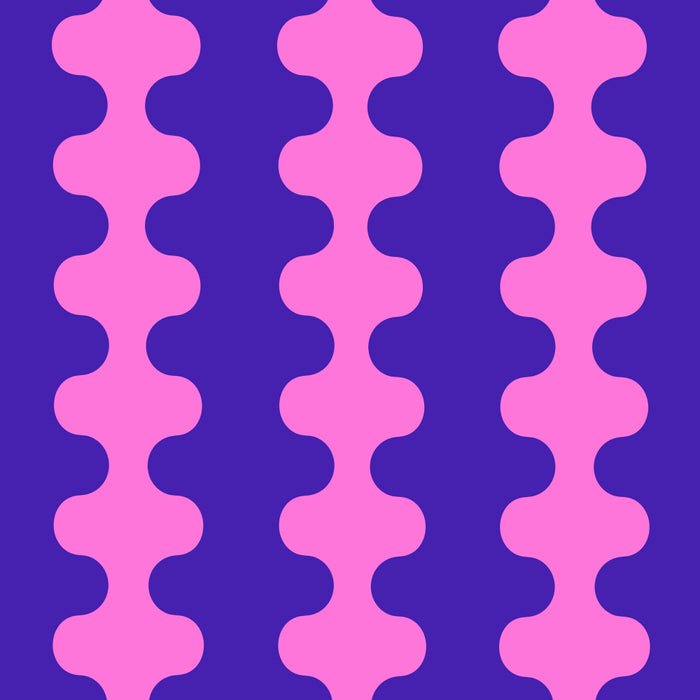 Wavy Stripes Ogee A-Go-Go Bold Pop Pattern in Purple Pink Coffee Mug Gallery Image 2