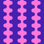 Wavy Stripes Ogee A-Go-Go Bold Pop Pattern in Purple Pink Coffee Mug Gallery Image 2