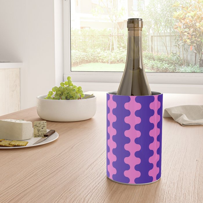 Wavy Stripes Ogee A-Go-Go Bold Pop Pattern in Purple Pink Wine Chiller Gallery Image 4