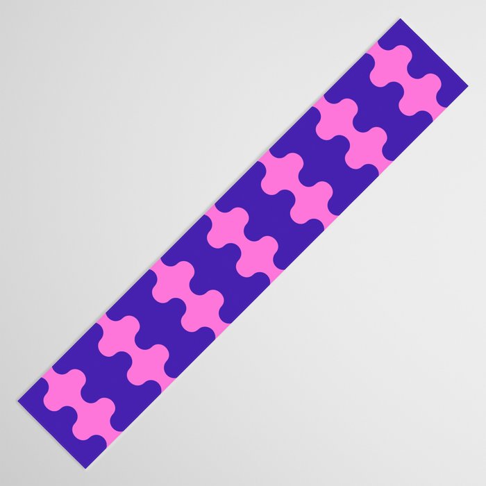 Wavy Stripes Ogee A-Go-Go Bold Pop Pattern in Purple Pink Table Runner Gallery Image 3