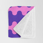 Wavy Stripes Ogee A-Go-Go Bold Pop Pattern in Purple Pink Throw Blanket Gallery Image 3